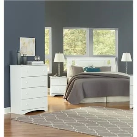 3 Piece Queen Bookcase Headboard, Nightstand and 32" Chest Set